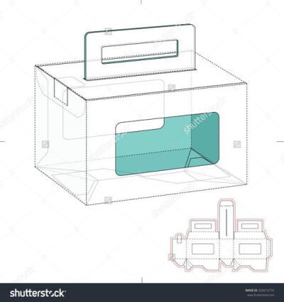 一组手提式盒型包装展开图