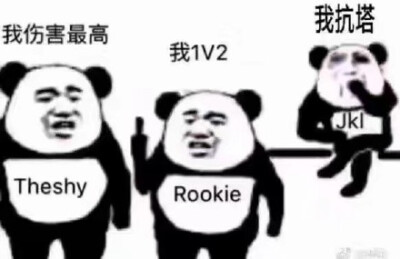 Theshy：我的伤害最高。Rookie：我1v2。Jkl：我抗塔