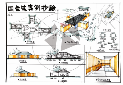 大禹手绘武汉校区建筑设计素养优秀作品图