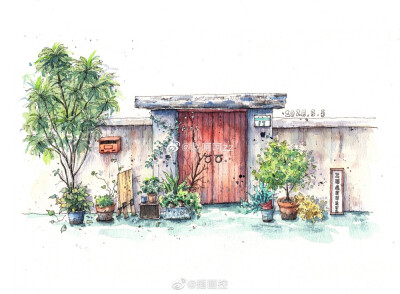 #遇见艺术##插画打卡团#
作者:@赵呵呵zz
春意盎然，莺飞草长，用画笔定格春天的美好
#钢笔淡彩# ​​