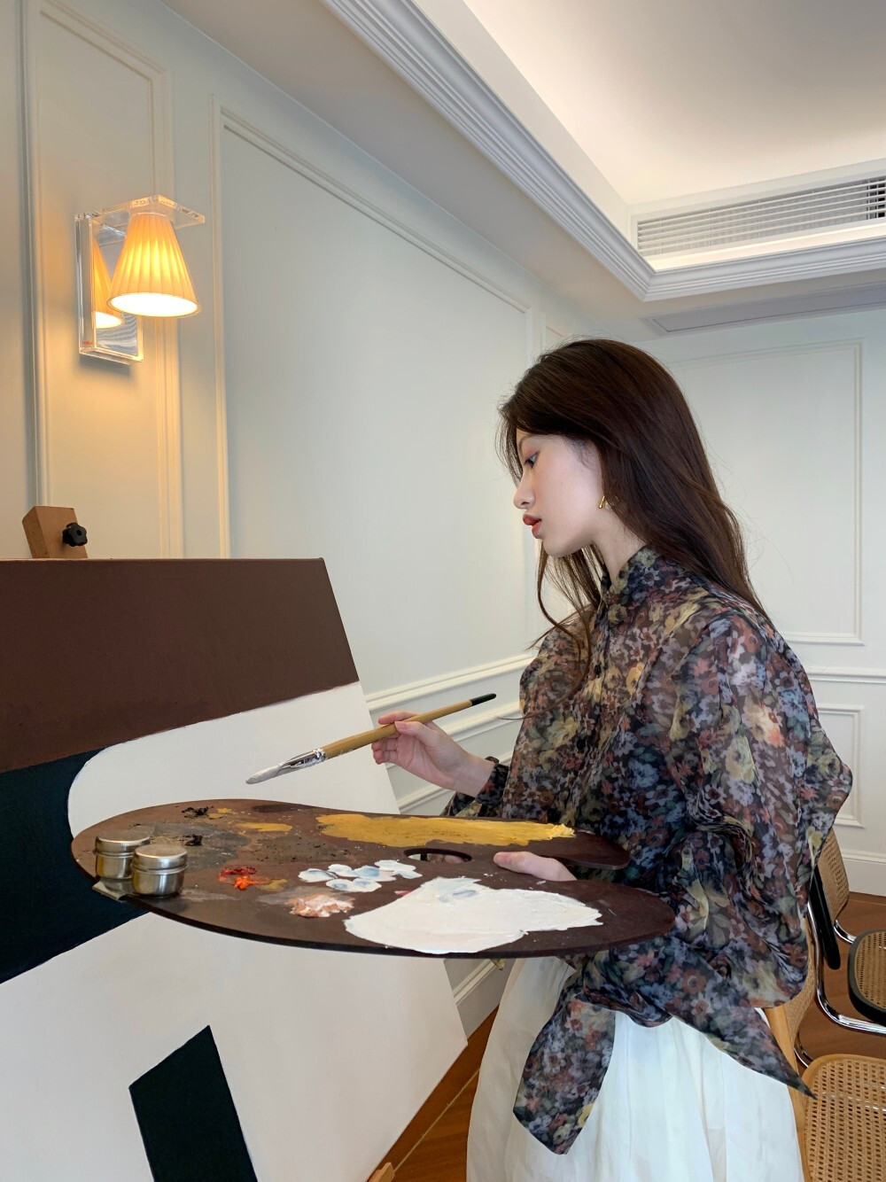 梁子玥越网红中国穿搭日常壁纸女头头像自拍对镜拍美女微博搬运拍照