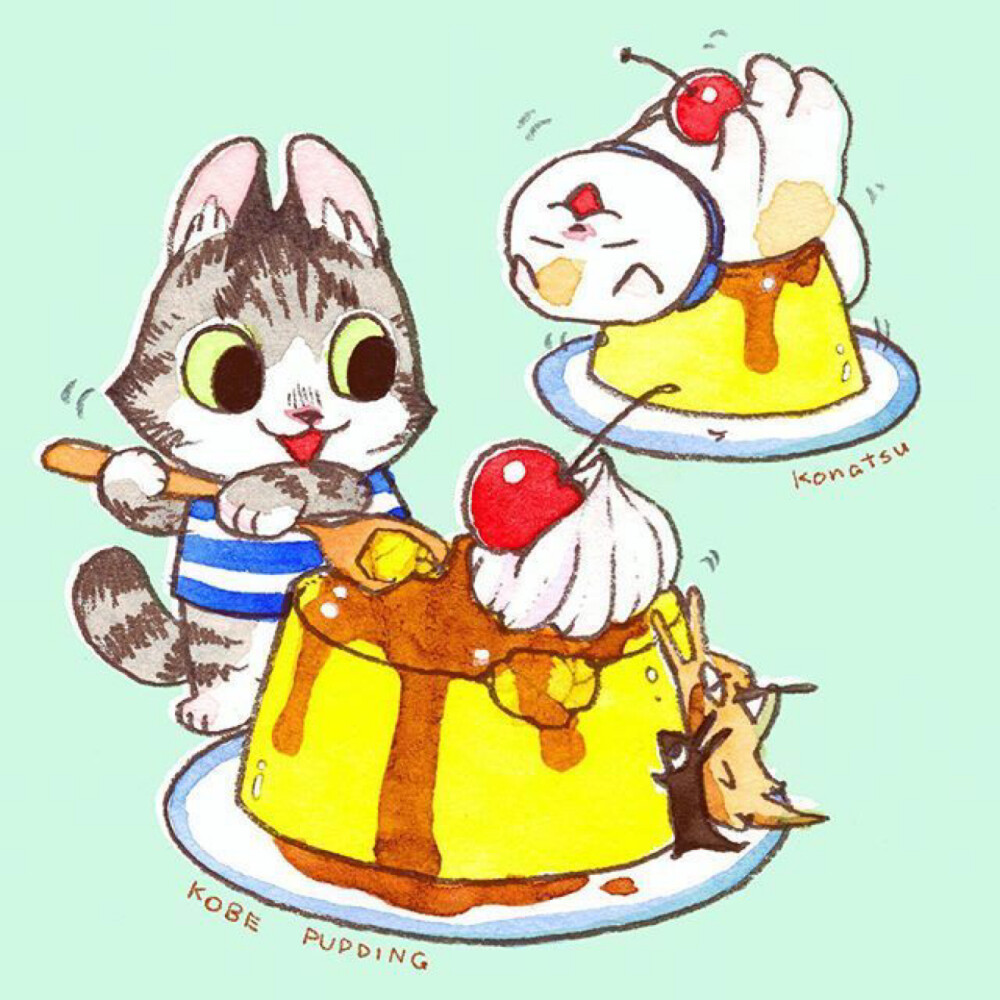 分享ins konatsu-tunacan超萌插画[兔子][爱你] ​