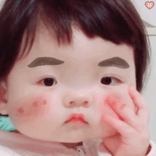 丸子妹表情包动图 特效和没有特效的 捏脸脸~好可爱哦