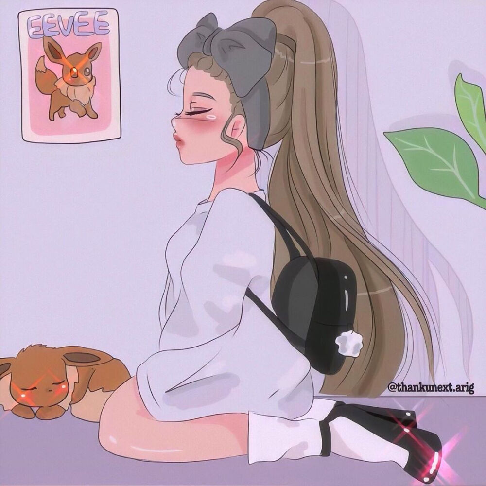 Ariana Grande a妹 杏菜 欧美 身材 歌手 天后 小牛 美女 壁纸 头像 ins搬运：thankunext.arig 爱丽安娜 diva 手绘 插画 女头 漫画