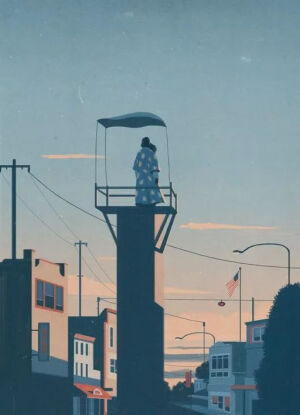 意大利插画师Emiliano Ponzi，他的作品极具个性风格，充满了睿智幽默，用色独特，简单的线条搭配彩度不高的颜色描绘出令人眼睛一亮的新世界。