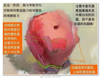 不会画苹果怎么办？
快去看干货分析↓↓↓ ​
via 美术生学堂 ​