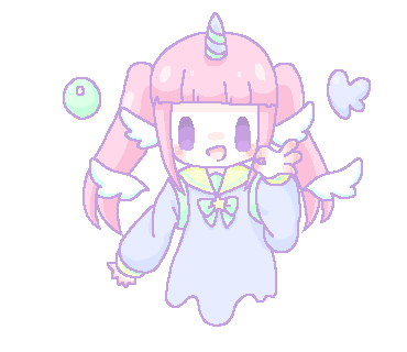 少女心 紫粉色小天使 可爱 手帐免扣素材人物☁