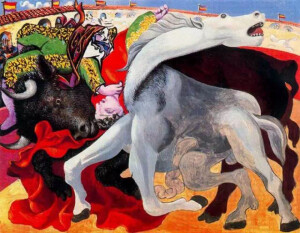 《骑马斗牛士之死》毕加索