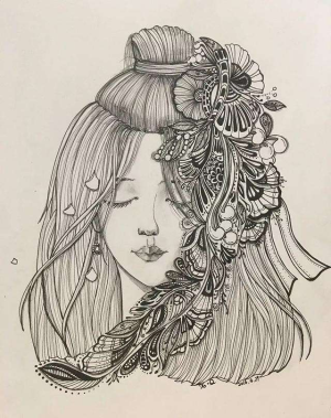 线描缠绕画