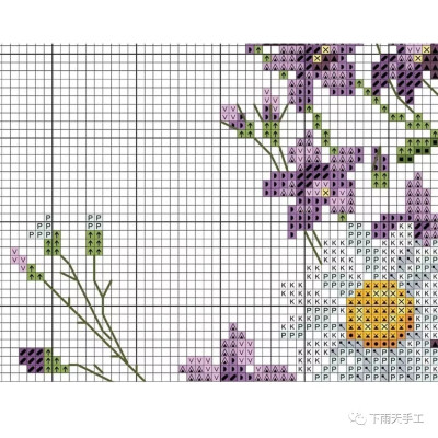 十字绣图纸•紫色小花