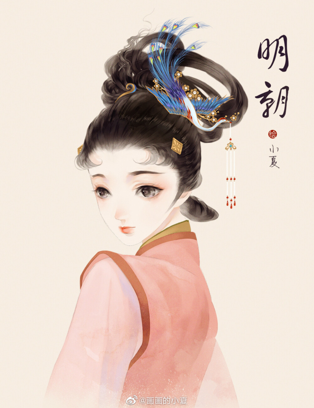 古风发型 人物插画
cr：画画的小夏