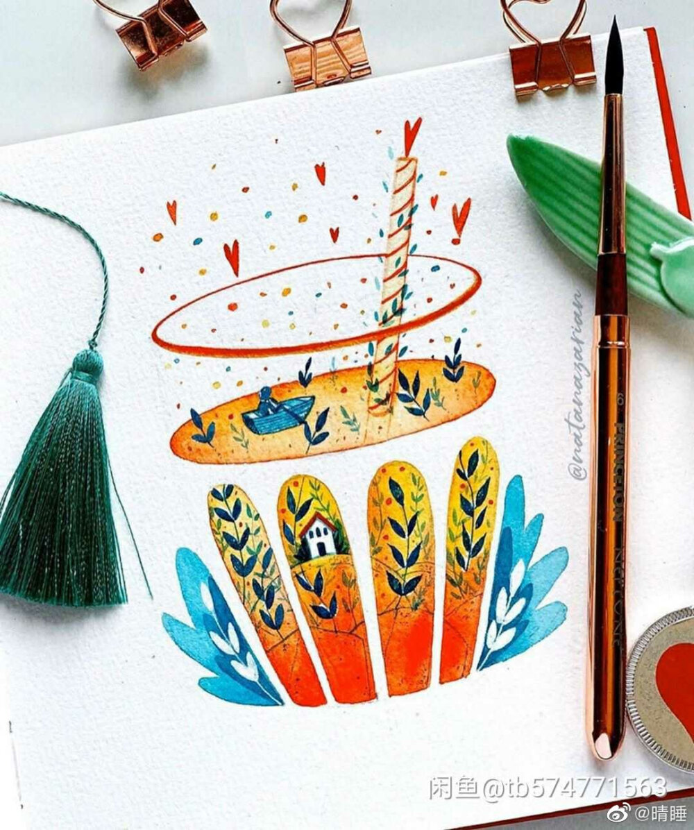 清新，淡雅，水彩，插画