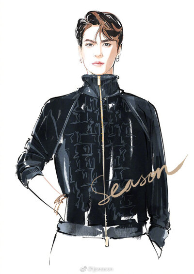 jjseason插画超话 ----@王嘉尔 酷帅登上VogueMe八月刊封面 #season明星插画# ​​​​