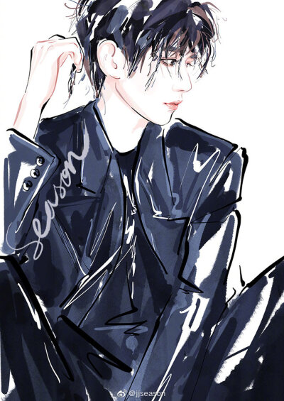 #jjseason插画# ----- 周末愉快[鲜花] Maison Margiela 暗黑boy王源超话 ​​​​ #season明星插画# ​​​​