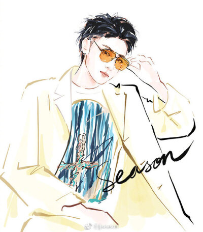 #jjseason插画# ----- LOEWE罗意威 酷帅黄子韬超话 #season明星插画# ​​​​