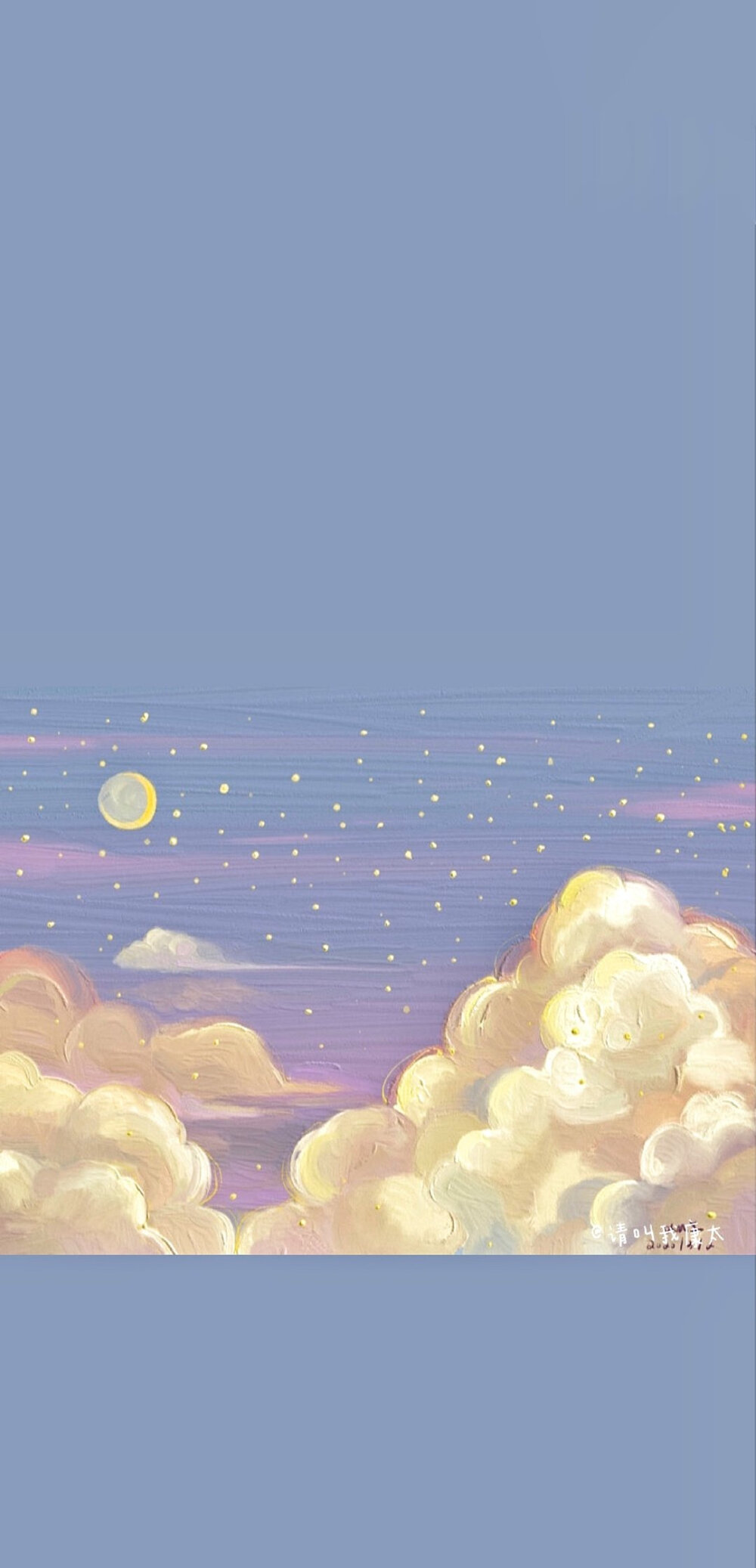 油画风壁纸可爱少女心小清新