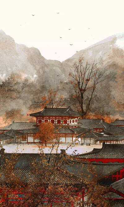 古风插画，头像，美景，剑三