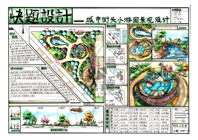 大禹手绘2020寒假班景观快题基础优秀作品图