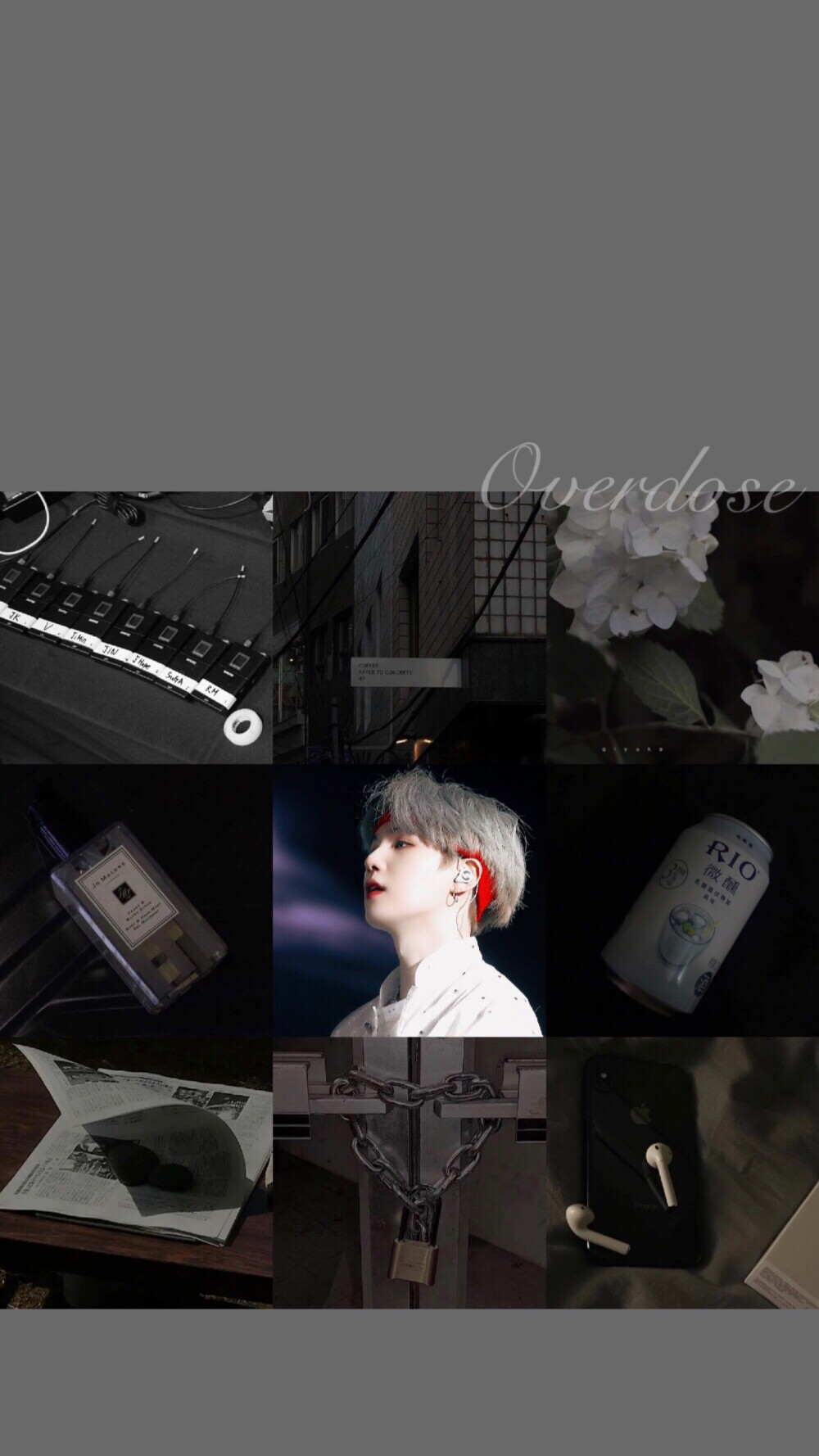 BTS闵玧其 Overdose「上瘾」为水印 拼图不易，找图更不易，且拿且珍惜♥︎ 堆糖：@Overdose洛林