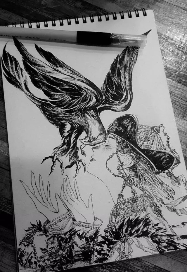 黑白，铅笔画，线稿，人物