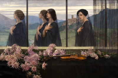 ▲  Edward Okuń, symbolical scene of a violinist’s death, 1914
