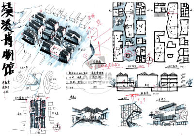 #建筑##考研#大禹手绘案例解析--绩溪博物馆