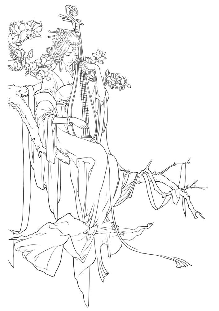 自己搜罗的古风线稿，希望热爱画画的人多多练习！