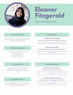 Pastel Two Color Infographic Resume