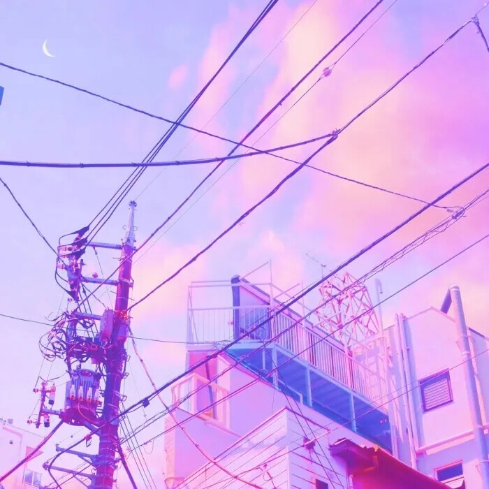 紫色梦幻天空背景图，壁纸