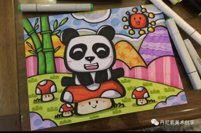 《可爱小熊猫》
丹尼索 蜡笔画 插画
儿童画 卡通画 手绘