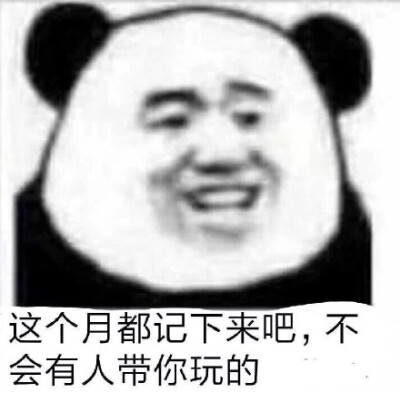 这个月都记下来吧,不会有人带你玩的(怼「不带我玩，这个仇我记下来了」表情)