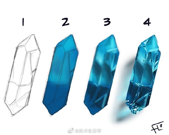 宝石 水晶 钻石的画法