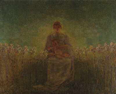 [cp]Gaetano Previati/加埃塔诺·普雷维亚蒂 1852年-1920年
【单图赏析/油画】
Madonna of the Lilies/百合圣母 1893年-1894年
- ​​​[/cp]