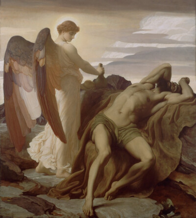 [cp]Frederic Leighton/弗雷德里克·莱顿 1830年-1896年
【油画】
4.Elijah in the Wilderness/荒野中的以利亚 1877年-1878年
