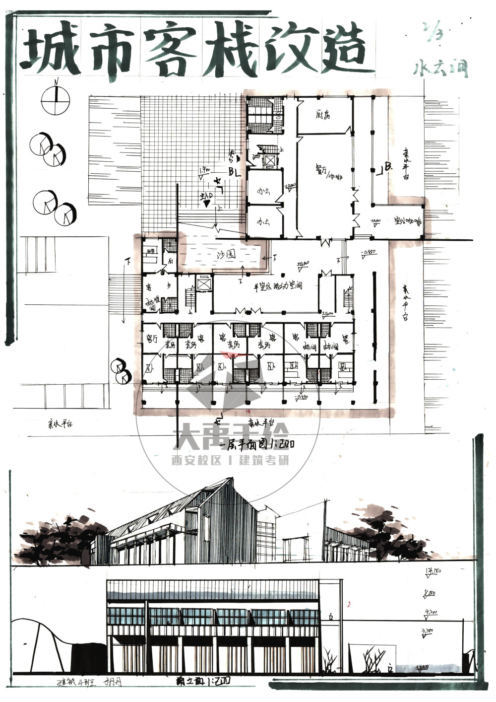 大禹手绘建筑快题作品欣赏--城市改造设计