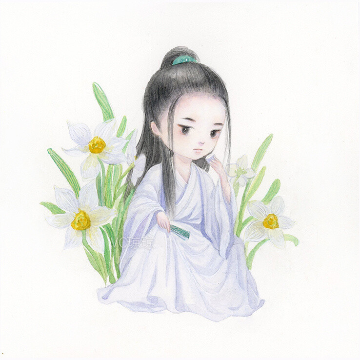 可爱 古风彩铅画 手绘
作者：VC琼琼