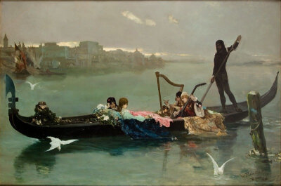 Venetian Serenade, 1881 by Wilhelm Kotarbiński (Polish, 1849–1921) ​