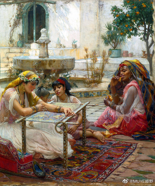 美国画家Frederick Arthur Bridgman（1847- 1928）曾到过东方游历，因“东方人”主题绘画而知名。 ​​​