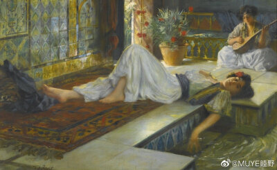 德国画家Ferdinand Max Bredt（1860-1921）喜爱描绘女性题材和东方风格的建筑环境，作品曾在巴黎、伦敦、柏林、芝加哥等地展出。 ​​​