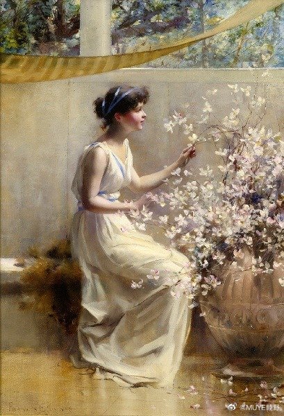 美国风景画家Francis Coates Jones（1857-1932）的作品以清新明媚的花园题材为主。他曾前往英国和法国旅行，在大自然的魅力驱使下，决定成为一名职业艺术家。 ​​​