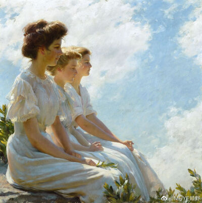 美国画家Charles Courtney Curran（1861-1942）的创作题材主要以鲜花和女性为主，他曾和当时大多数想从事艺术的人一样去巴黎学画，深受印象派的影响，后期艺术生涯中又尝试了象征主义和自然主义。 ​​