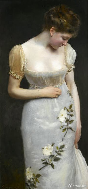 法国画家Gustave Jean Jacquet（1846-1909）是William Bouguereau的得意门生，他的女性肖像画细腻而有力量，画中的模特既有古典美又不失活力。 ​​