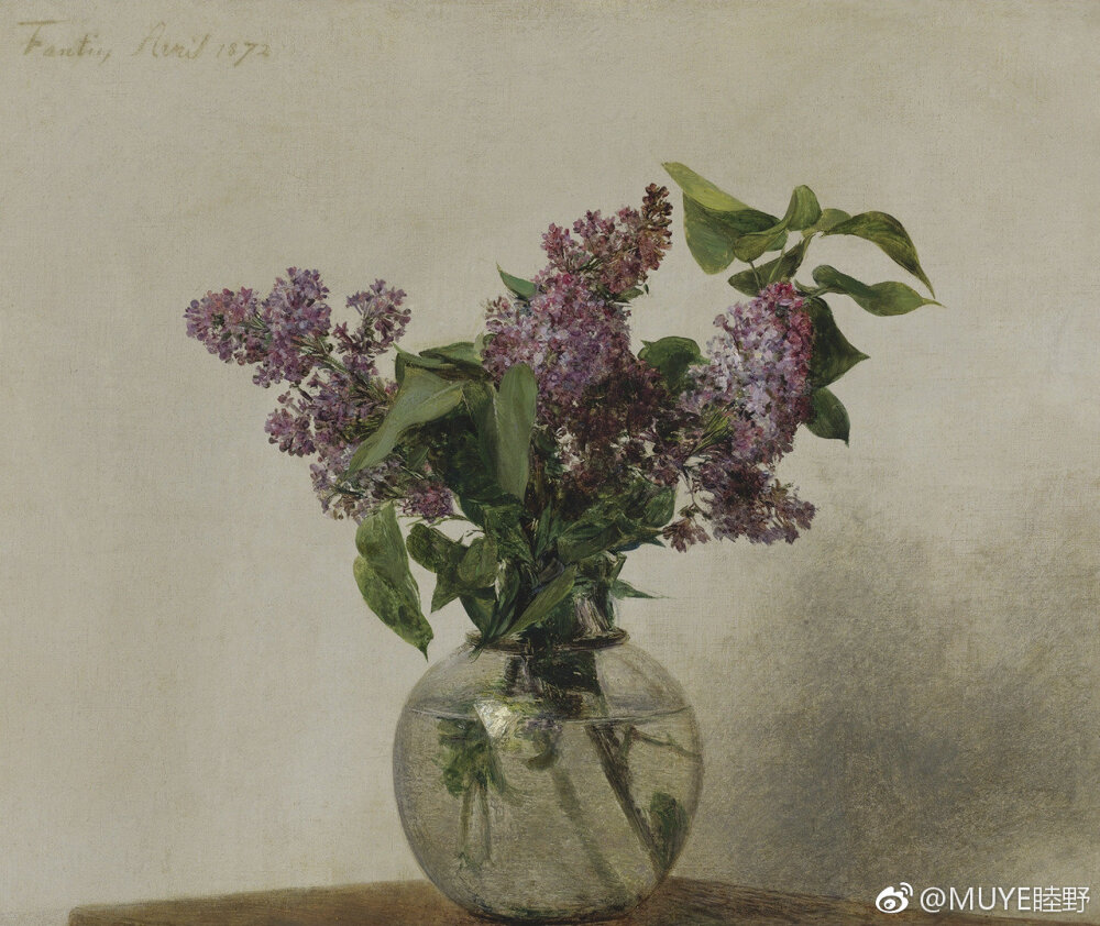 Henri Fantin Latour (1836 – 1904) 的花卉。
肖像画家、版画家和插图画家，1836年生于法国格勒诺布尔市。他只在巴黎美术学校学习了一年，之后就在卢浮宫里靠临摹大师们的作品为生。一般认为方丹-拉图尔是浪漫主义与印象主义之间的过渡性人物。