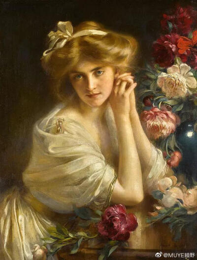 Albert Lynch（1851-1912）以画精美的年轻女性肖像出名，他的人物肖像油画有引人入胜的甜美、微妙的感性和浪漫主义情怀。 ​​​