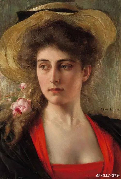 Albert Lynch（1851-1912）以画精美的年轻女性肖像出名，他的人物肖像油画有引人入胜的甜美、微妙的感性和浪漫主义情怀。 ​​​