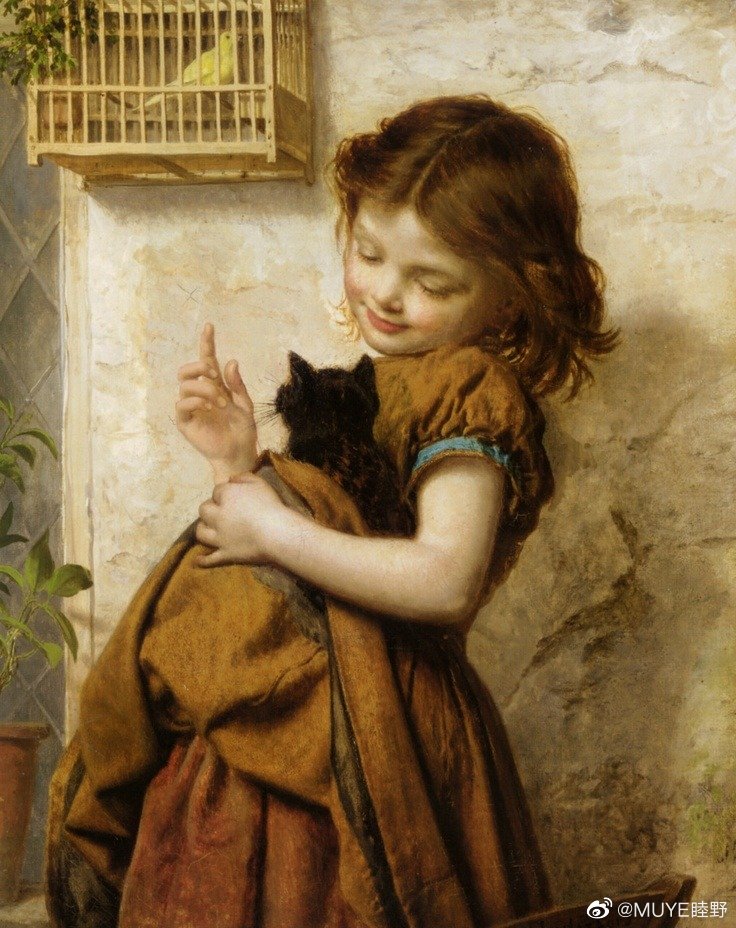 Sophie Anderson（1823-1903）是一位出生于法国的英国画家，其作品主要描绘以农村为背景的妇女儿童风俗画。 ​​​