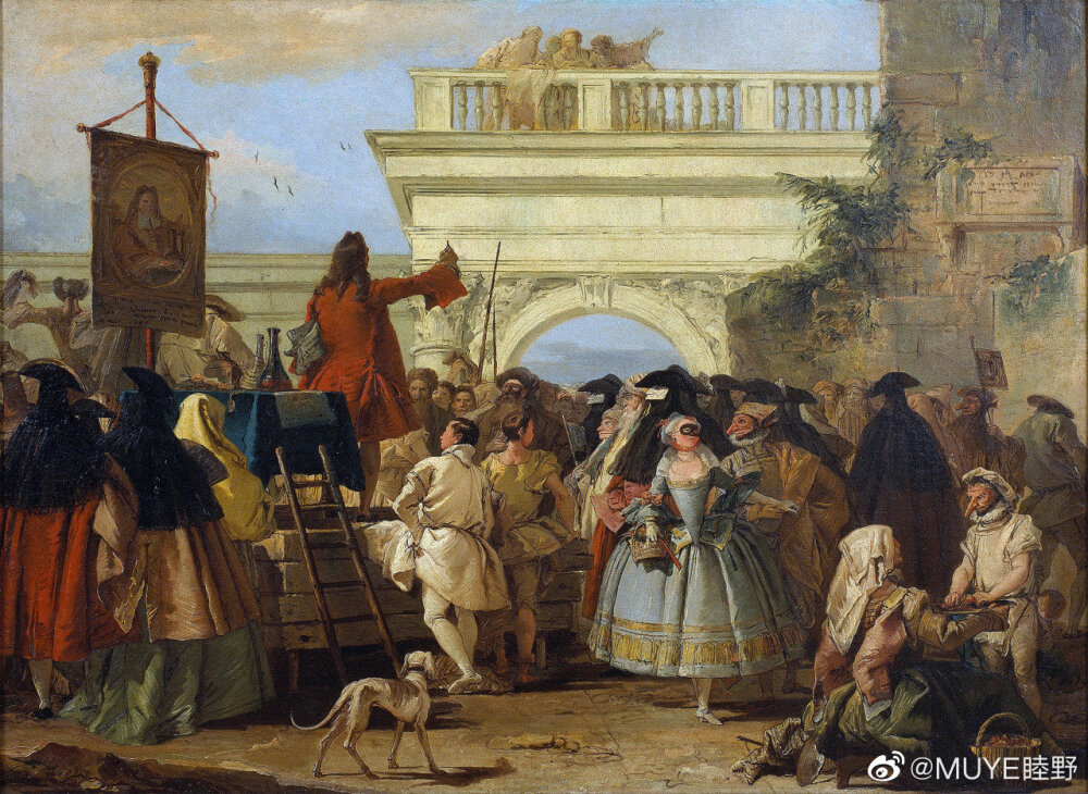 意大利画家Giovanni Domenico Tiepolo（1727-1804）的作品多取材贴近生活、接地气的主题，表现出威尼斯画派的洛可可风格。 ???