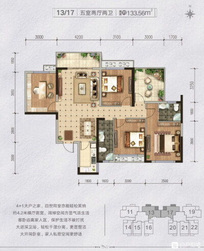 户型图 三房两卫