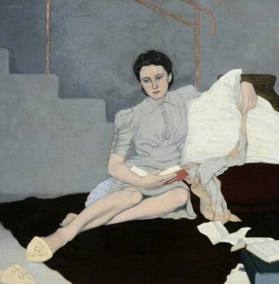 穿灰色衣服的女人，1939年（爱尔兰画家Louis le Brocquy作品）