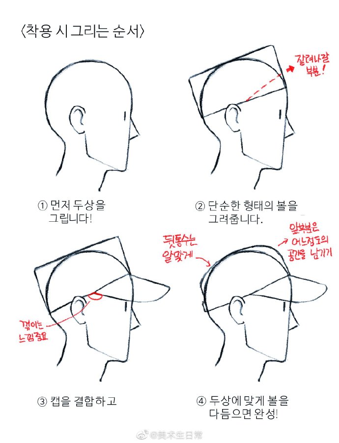 鸭舌帽 帽子 画法